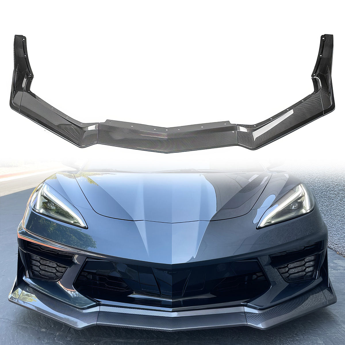 2020-2025 Chevy Corvette C8 ZR1 Style Front Lip Spoiler 7PCS ABS