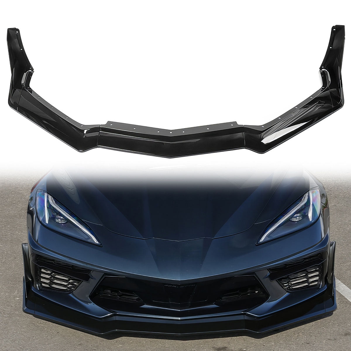 2020-2025 Chevy Corvette C8 ZR1 Style Front Lip Spoiler 7PCS ABS