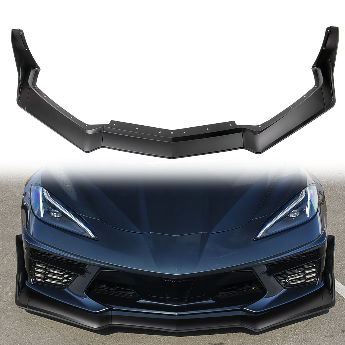 2020-2025 Chevy Corvette C8 ZR1 Style Front Lip Spoiler 7PCS ABS