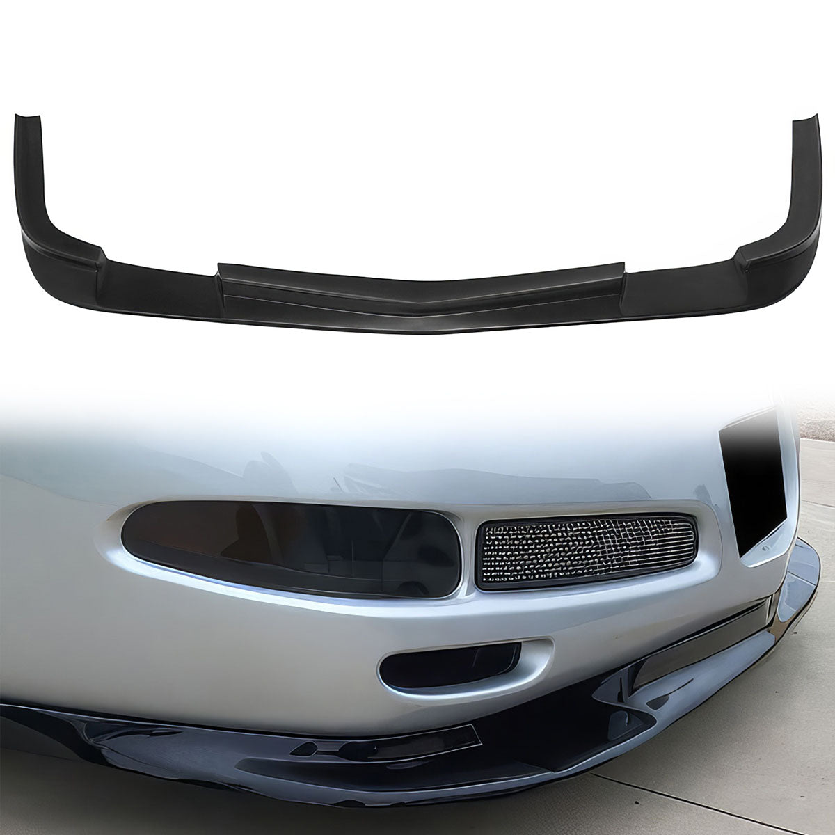 1997-2004 Chevy Corvette C5 ZR1 Style Unpainted Black Front Bumper Lip