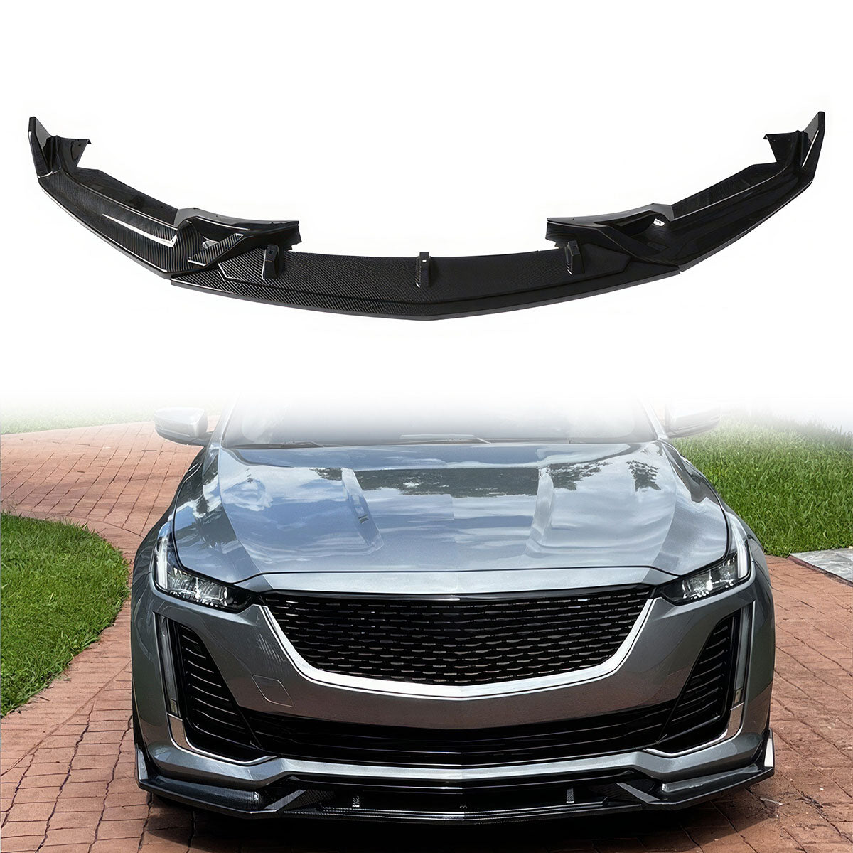 2020-2024 Cadillac CT5 Painted Front Bumper Lip Chin Spoiler 3PC PP