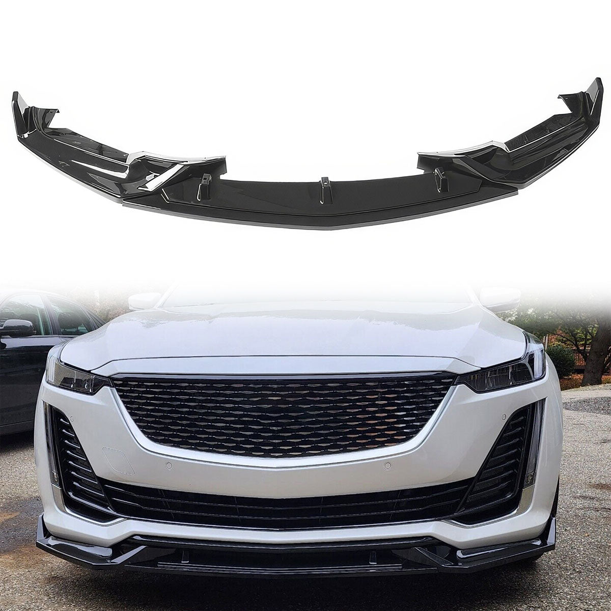 2020-2024 Cadillac CT5 Painted Front Bumper Lip Chin Spoiler 3PC PP