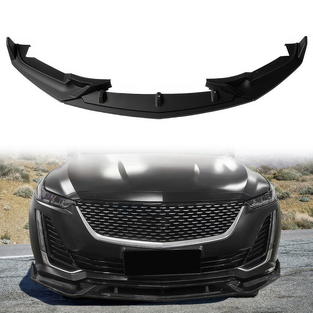 2020-2024 Cadillac CT5 Painted Front Bumper Lip Chin Spoiler 3PC PP