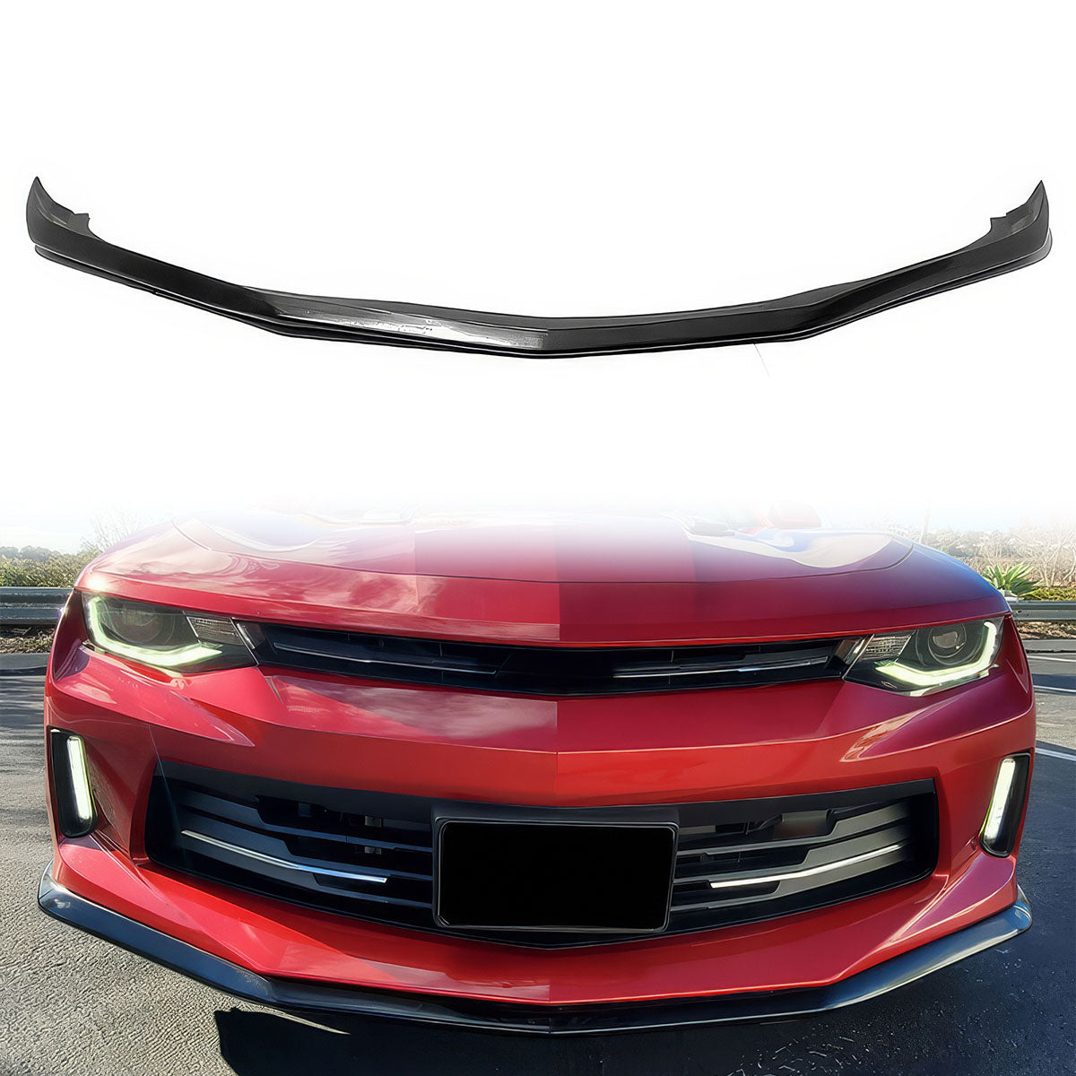 2016-2018 Chevrolet Camaro OE Style Unpainted Black Front Bumper Lip