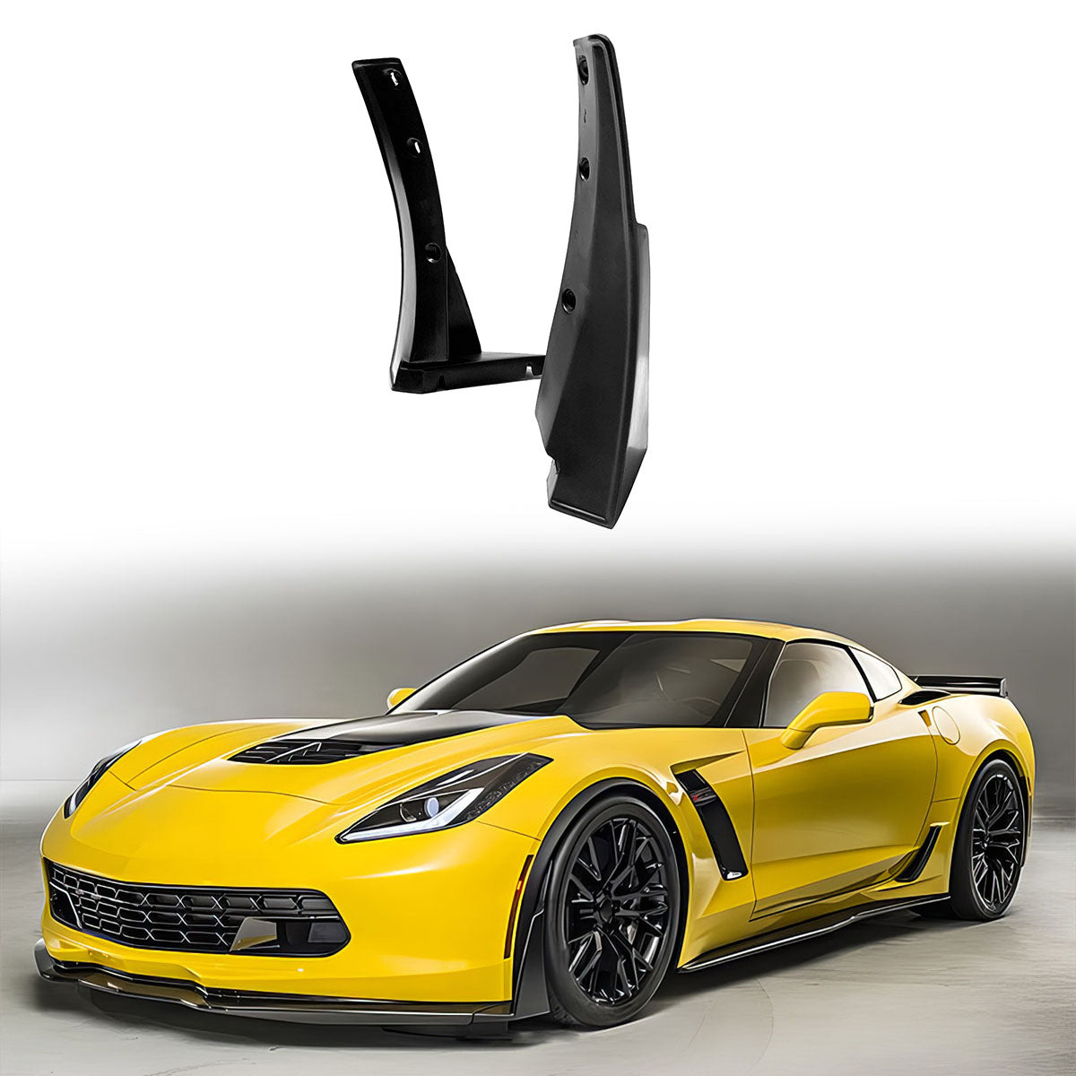 2014-2019 Chevrolet Corvette Unpainted Front Lip SplitterWinglets PU