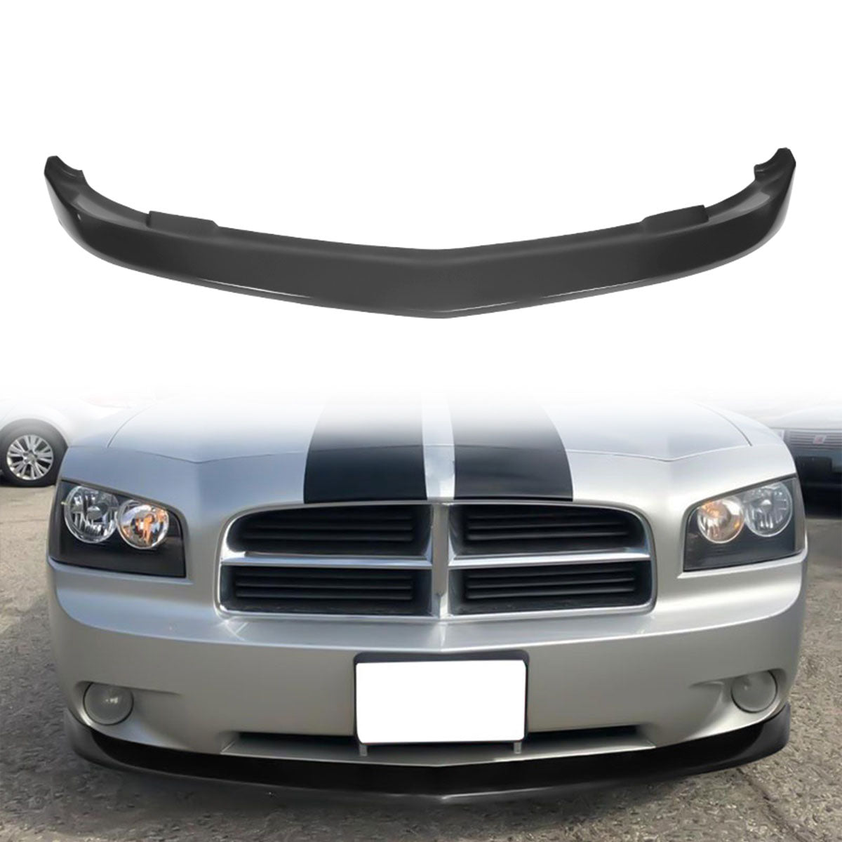 2006-10 Dodge Charger V2 Style Unpainted Front Lip Splitter Spoiler PU