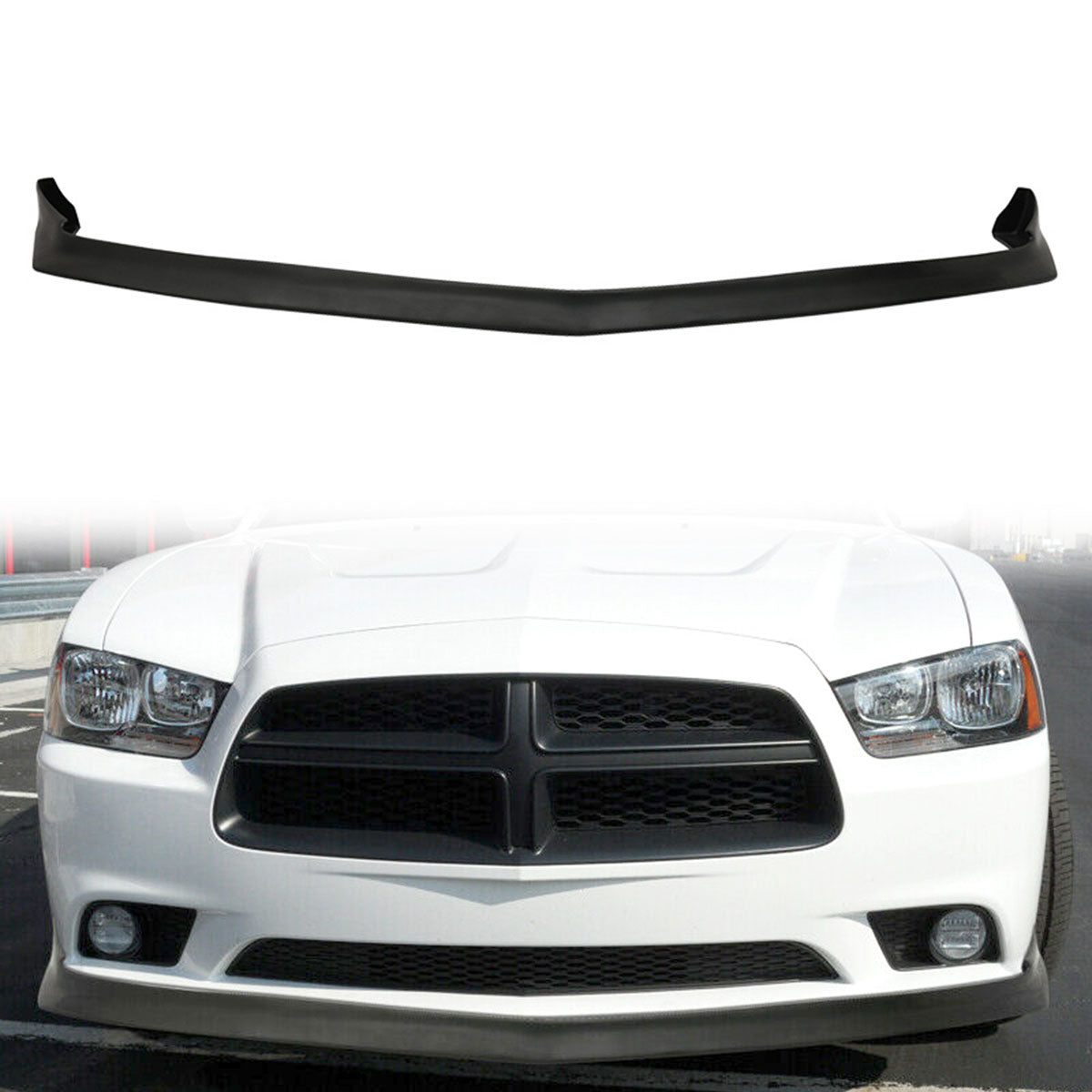 2011-2014 Dodge Charger RT SXT SE V2 Style Front Bumper Lip Spoiler PU