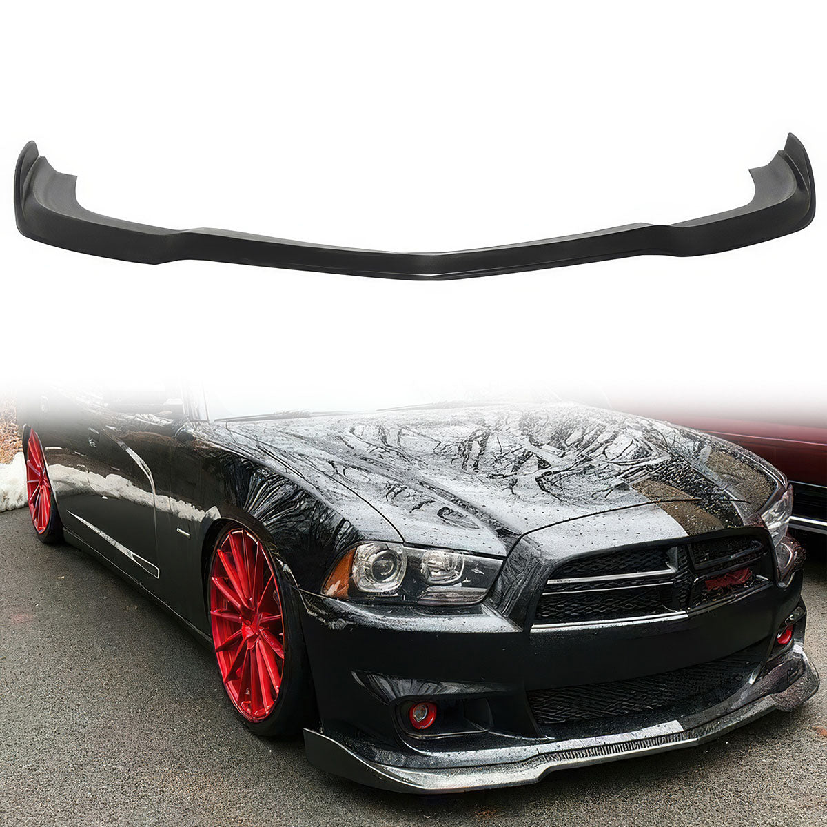 2012-2014 Dodge Charger SRT8 IKON Style Front Lip Unpainted PU