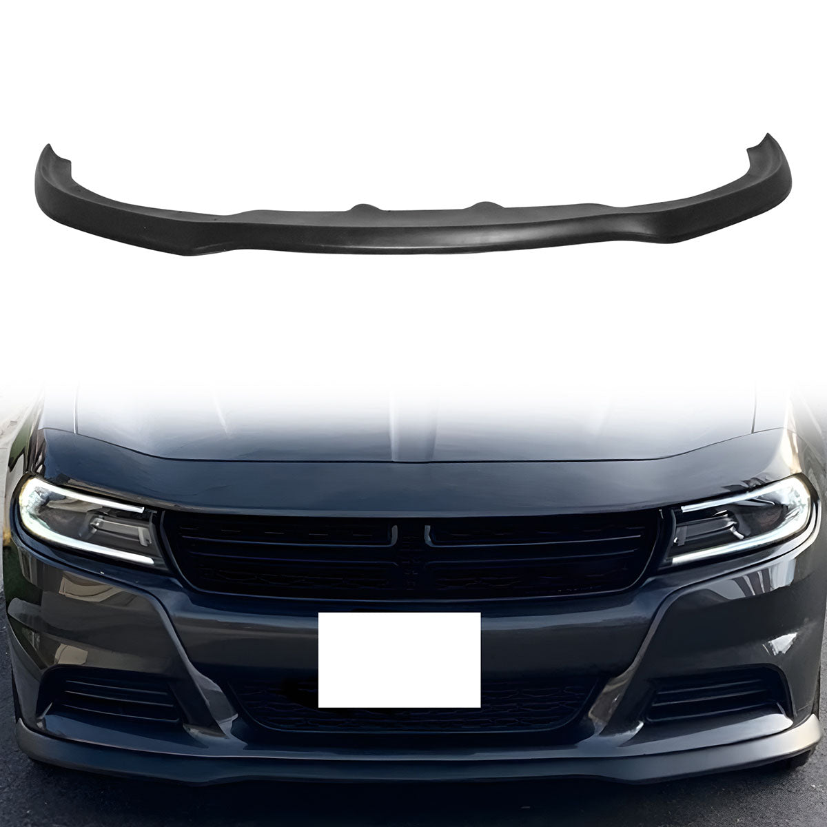 2015-2023 Dodge Charger Base Unpainted Black Front Bumper Lip Chin PU