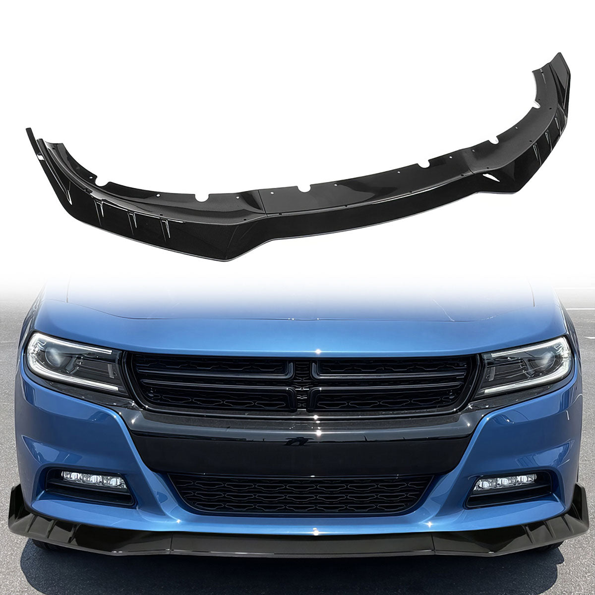 2015-2023 Dodge Charger IKON V3 Style Front Bumper Lip ABS