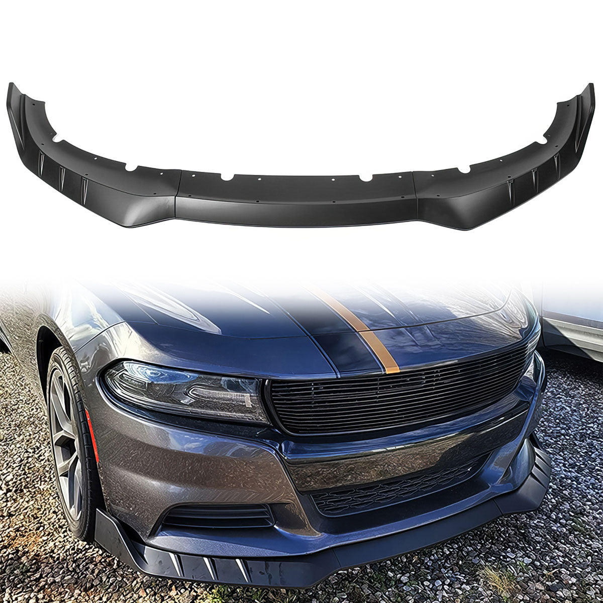 2015-2023 Dodge Charger IKON V3 Style Front Bumper Lip ABS