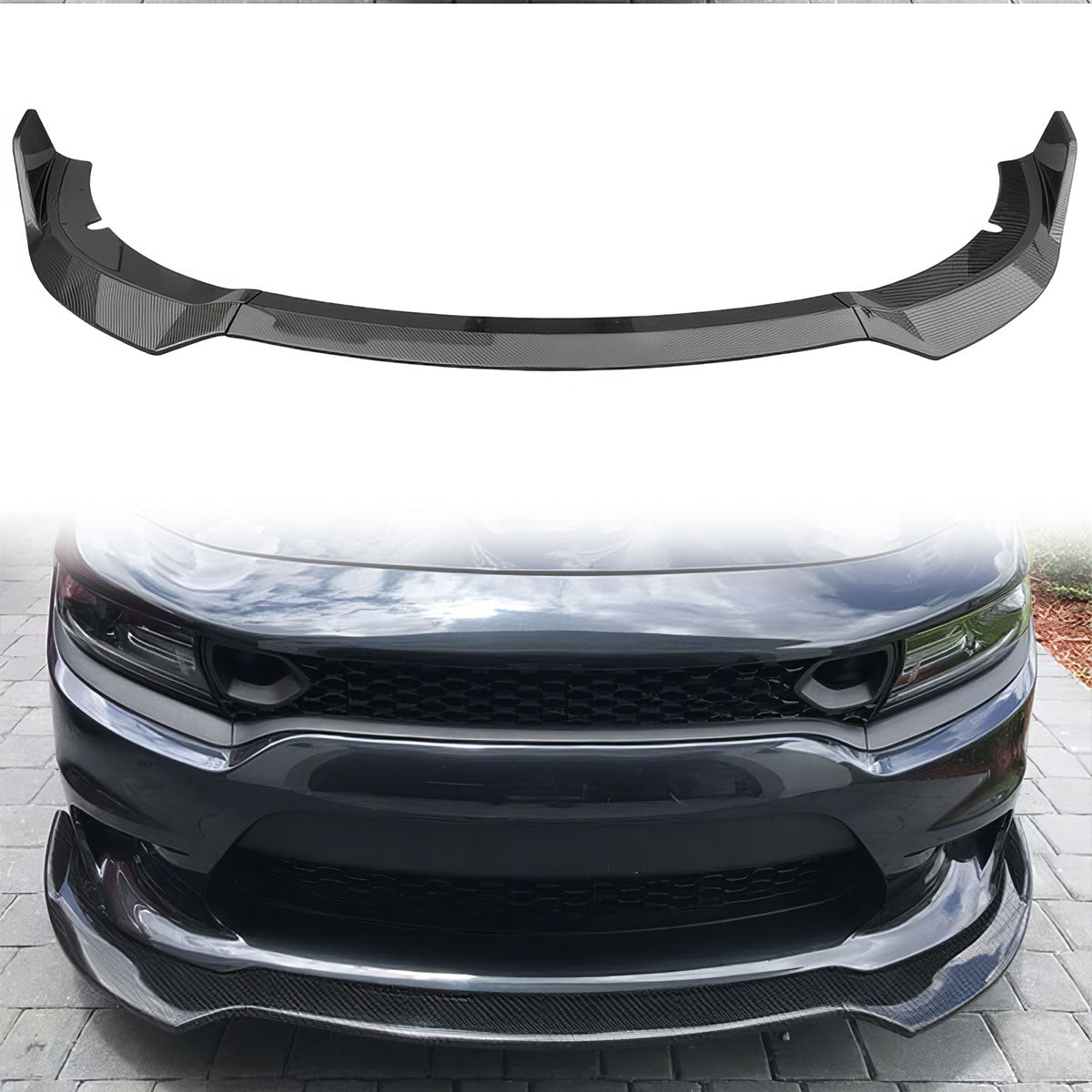 2015-2023 Dodge Charger SRT V1 Style  Front Bumper Lip 3PCS ABS