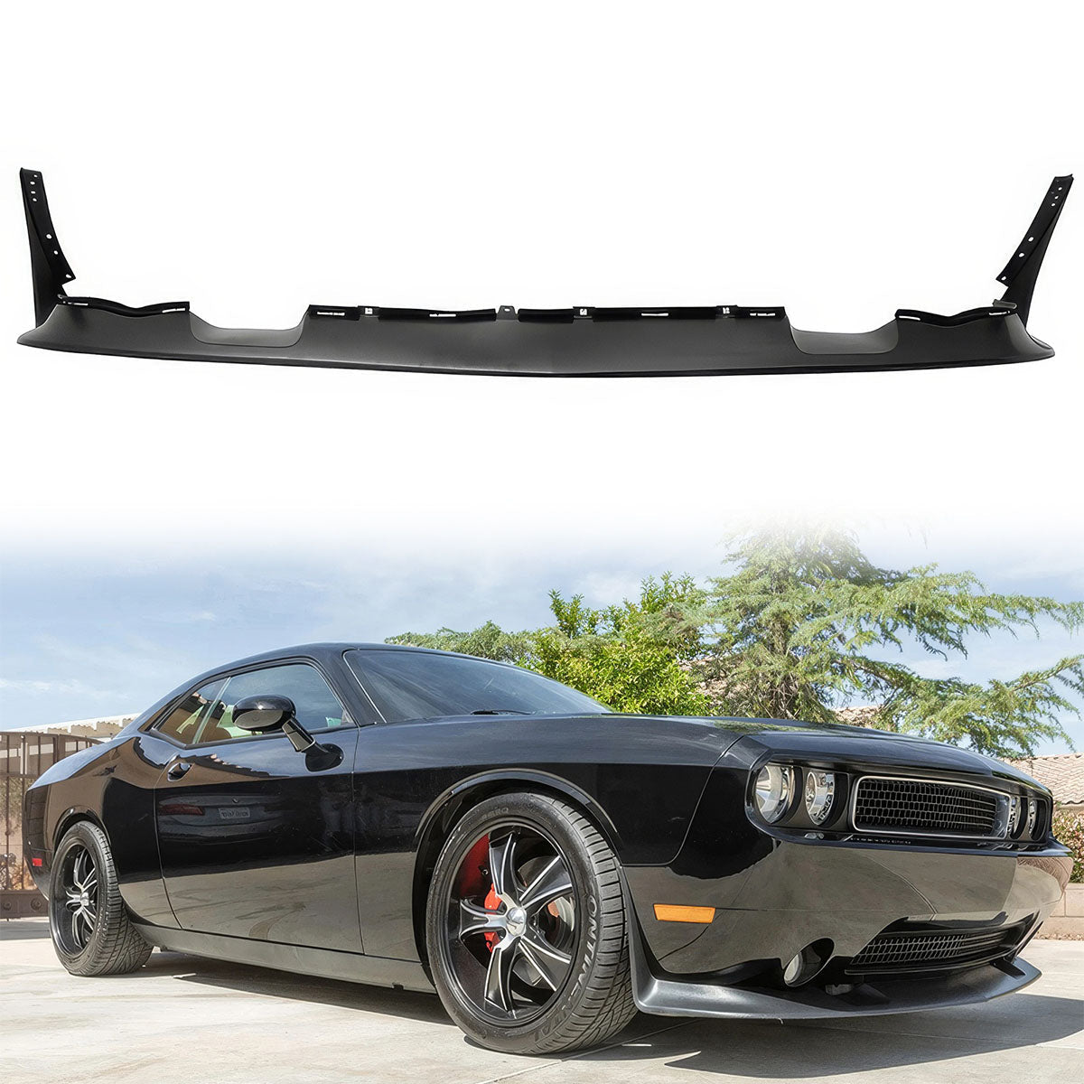 2011-2014 Dodge Challenger SRT Style Front Bumper Lip Spoiler PU