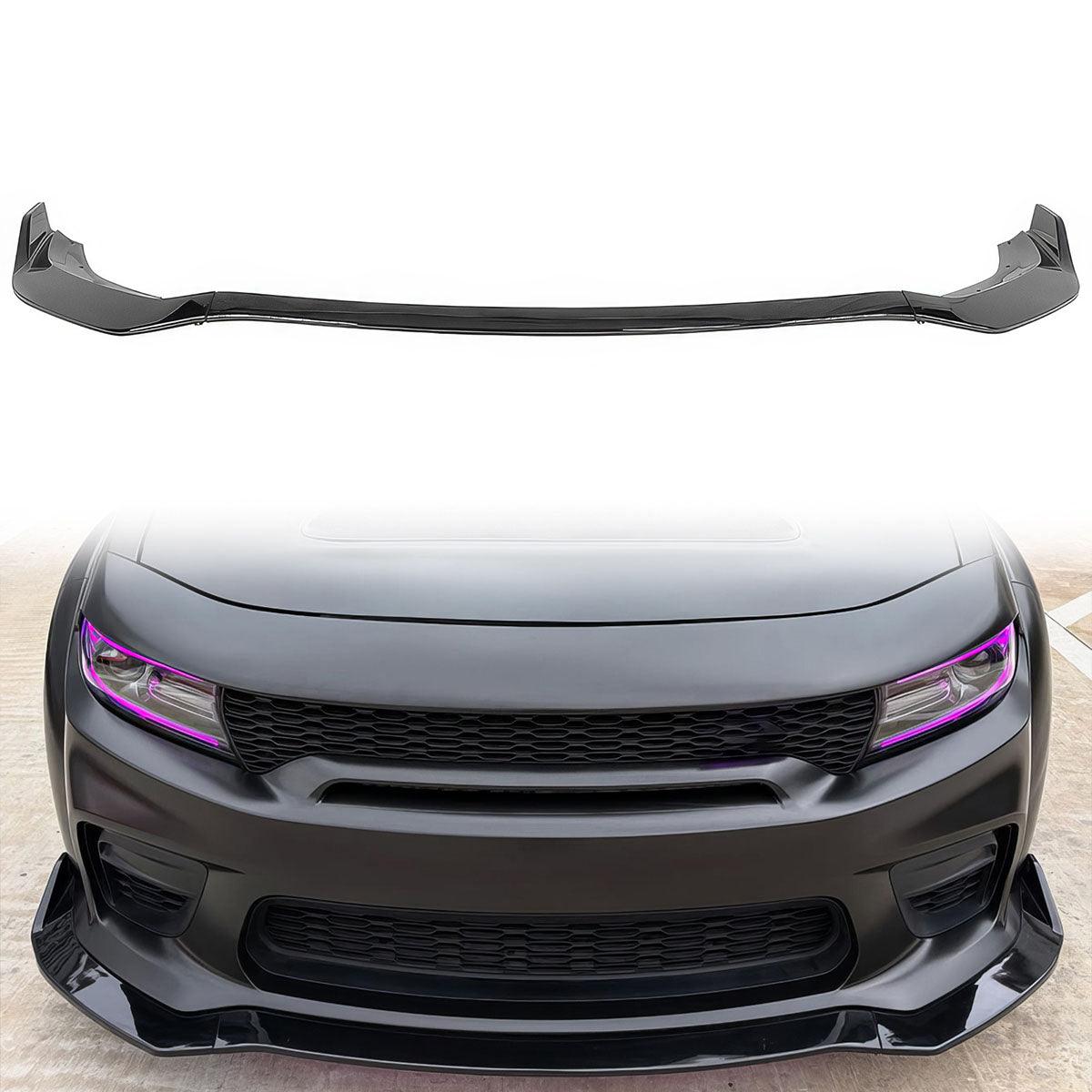 2020-2023 Dodge Charger Widebody IKON V1 Style Front Bumper Lip 3PCS