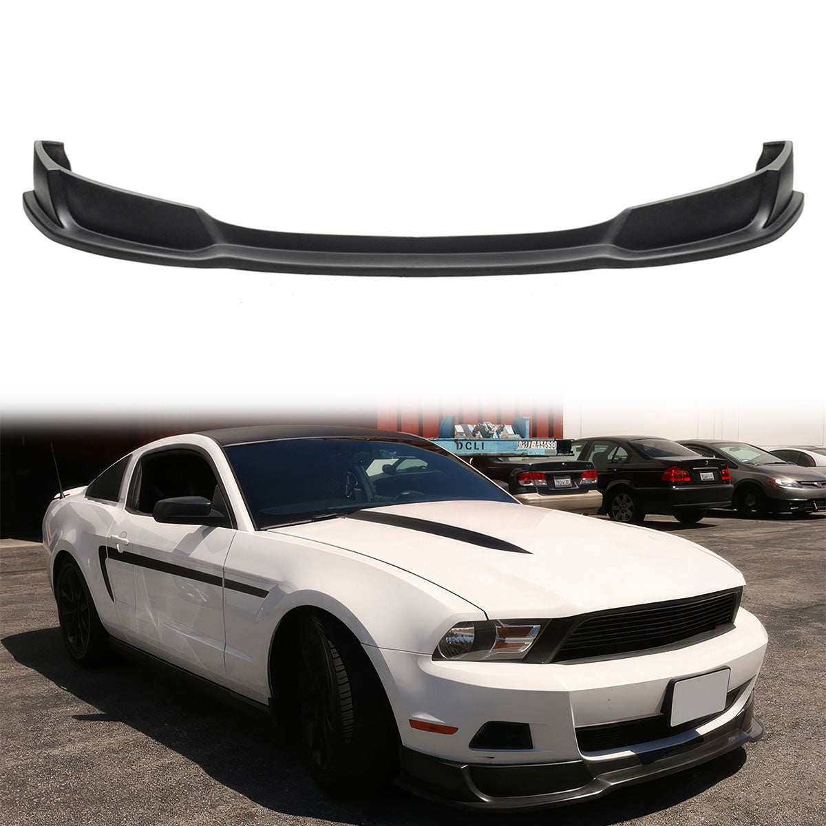 2010-2012 Ford Mustang V6 Unpainted Black Front Bumper Lip PU