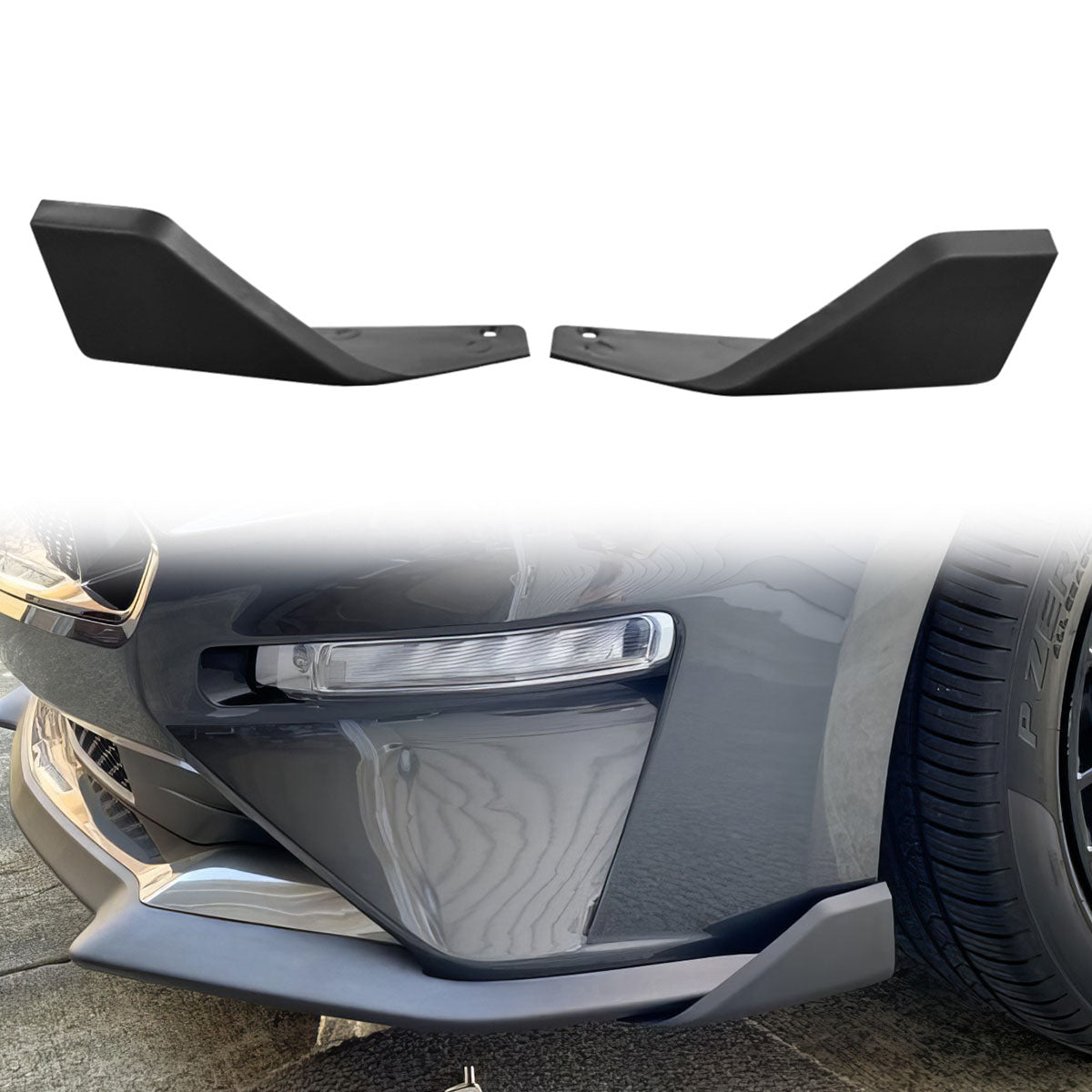 2015-2023 Ford Mustang GT Style Front Bumper Lip Spoiler Winglet PP