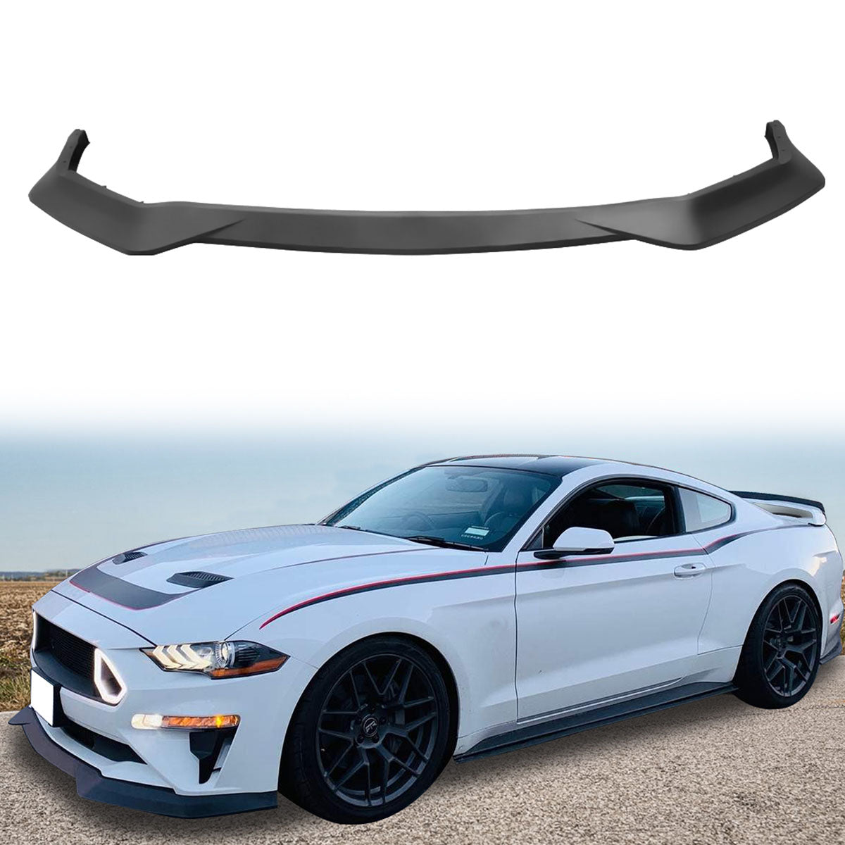 2018-2023 Ford Mustang GT R Spec Style Front Bumper Lip Splitter PP