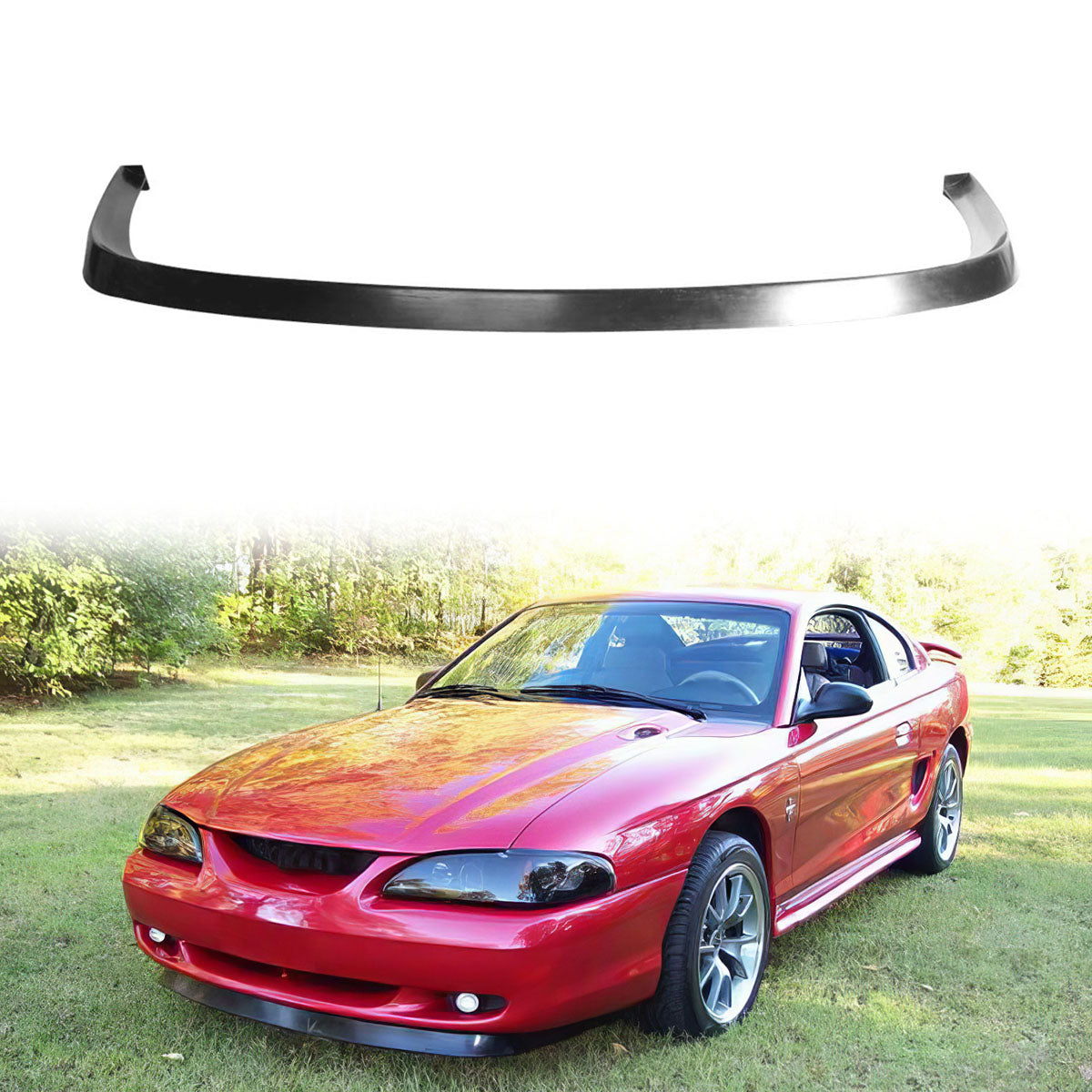 1994-1998 Ford Mustang GT Style Unpainted Black Front Bumper Lip PU