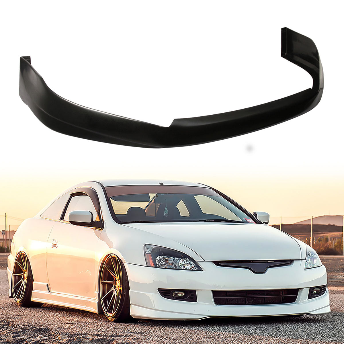 2003-05 Honda Accord 2Dr HFP Style Black Front Lip Splitter Spoiler PU