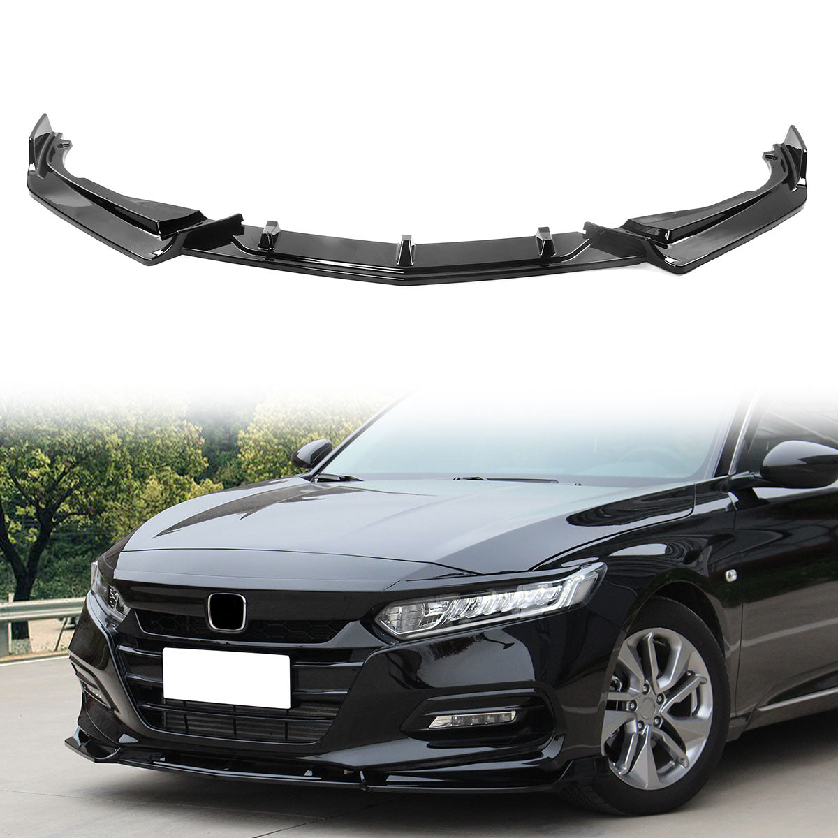 2018-2021 Honda Accord IKON V2 Style Front Bumper Lip PP