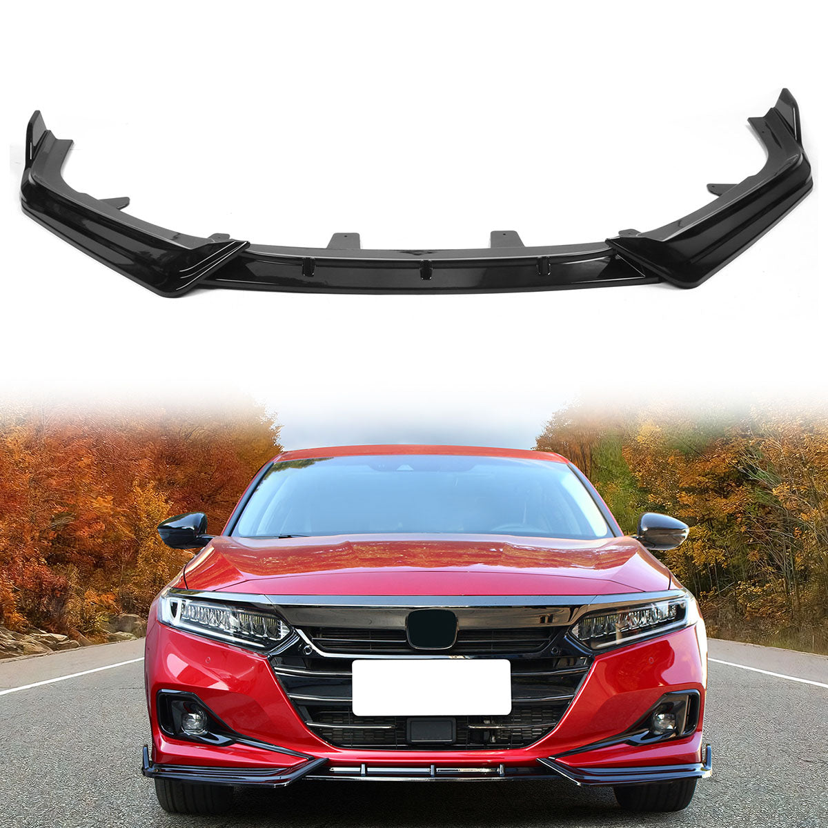 2021-2022 Honda Accord IKON V1 Style Front Bumper Lip Spoiler 3PCS PP