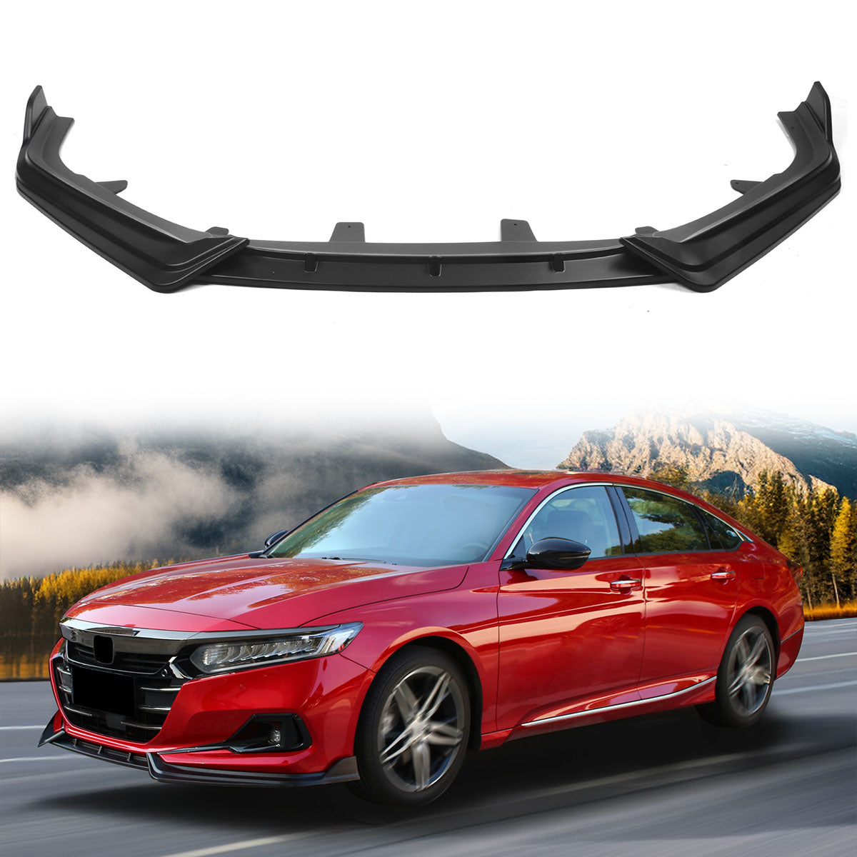 2021-2022 Honda Accord IKON V1 Style Front Bumper Lip Spoiler 3PCS PP