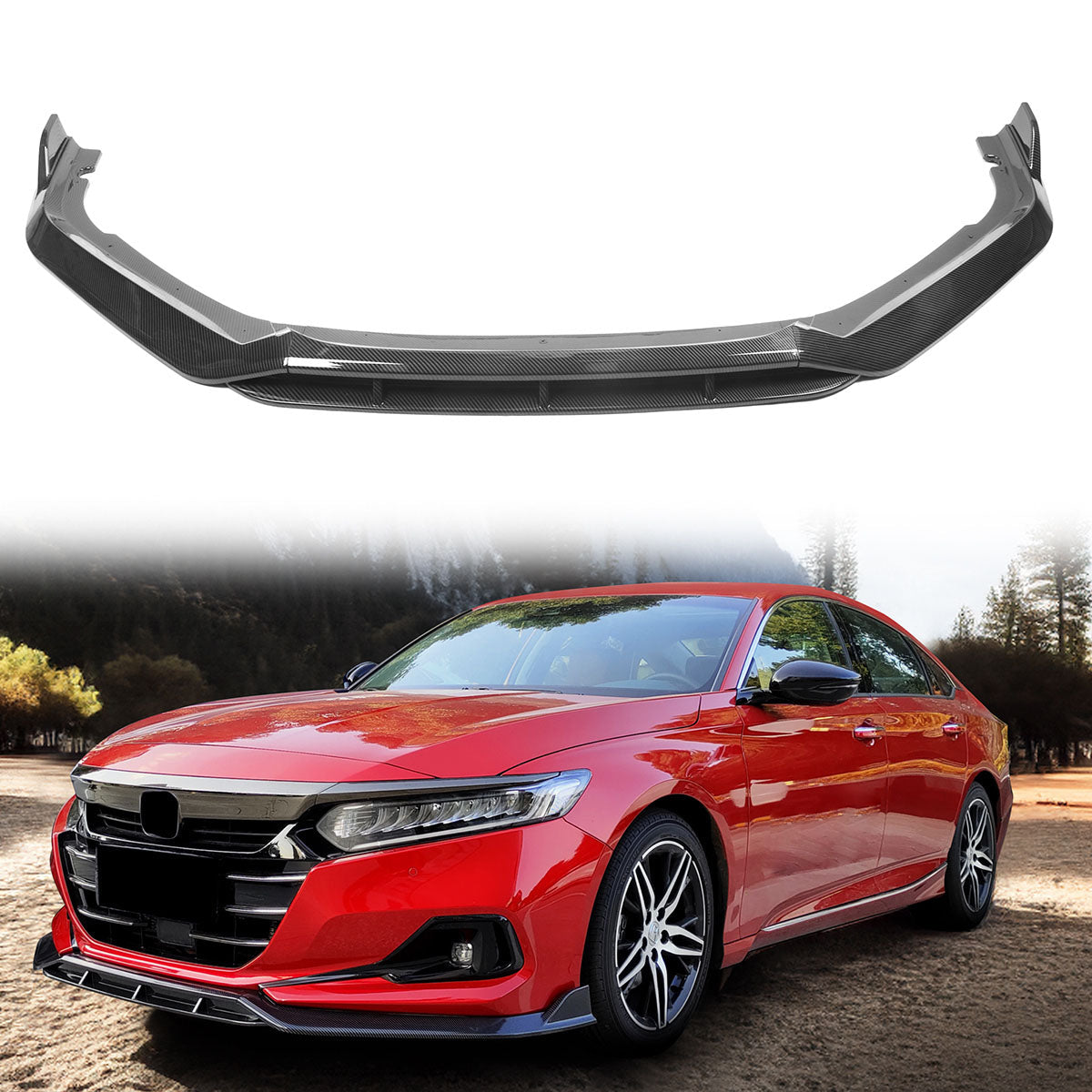 2021-2022 Honda Accord IKON V2 Style Front Bumper Lip Spoiler 4PCS PP