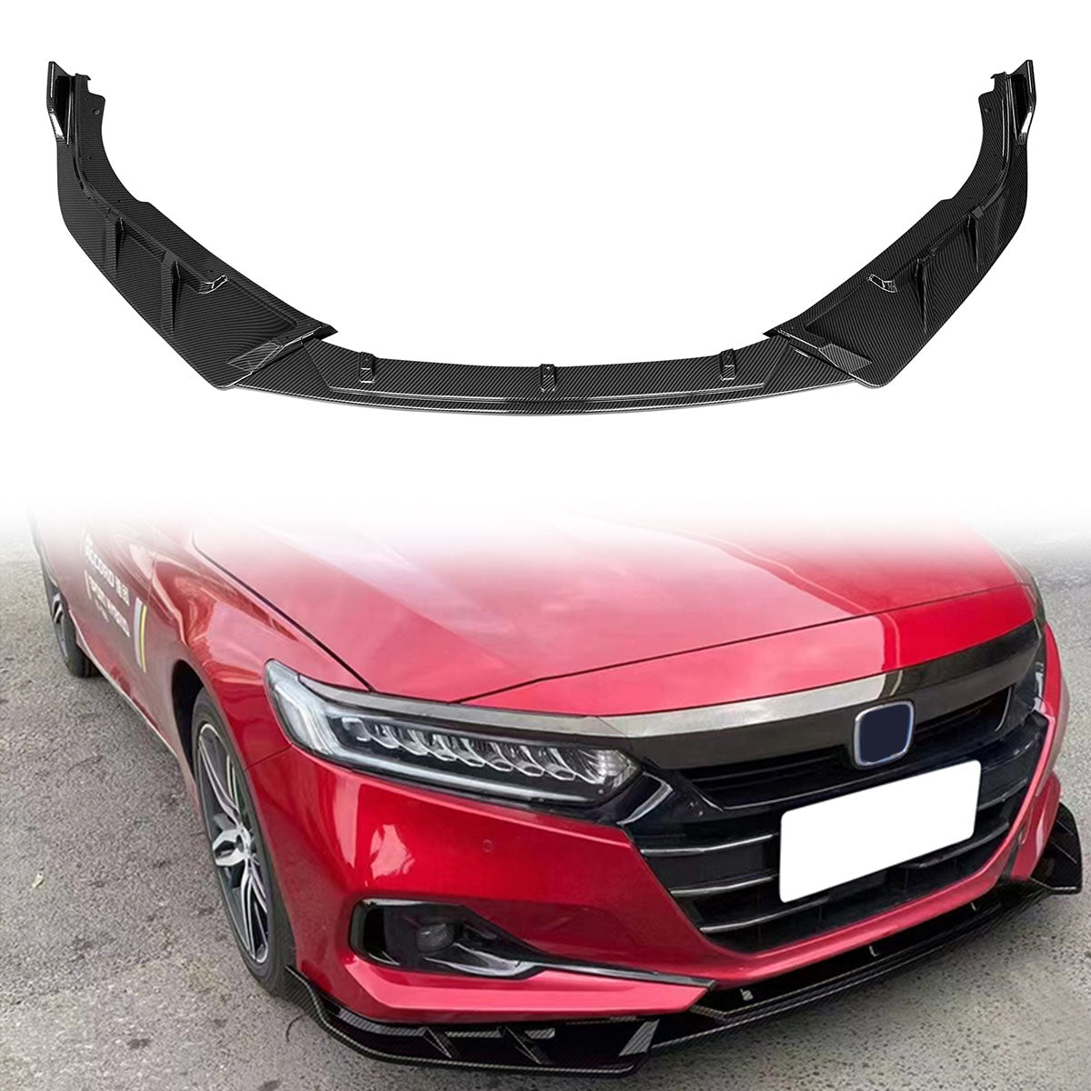 2021-2022 Honda Accord IKON V3 Style Front Bumper Lip Spoiler 3PCS