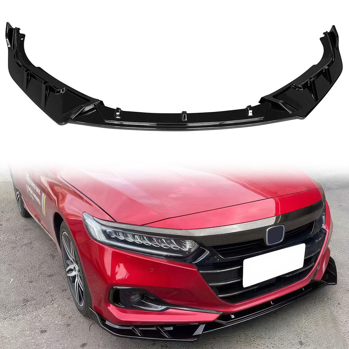 2021-2022 Honda Accord IKON V3 Style Front Bumper Lip Spoiler 3PCS
