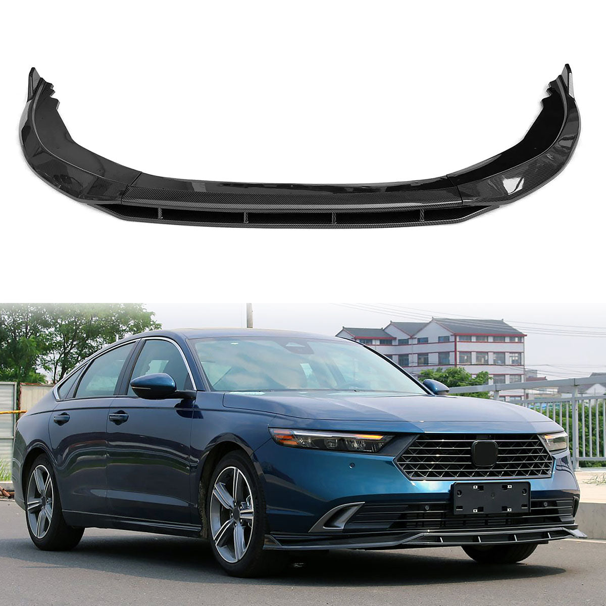 2023-2025 Honda Accord Front Bumper Lip V1 4PC Spoiler Black PP