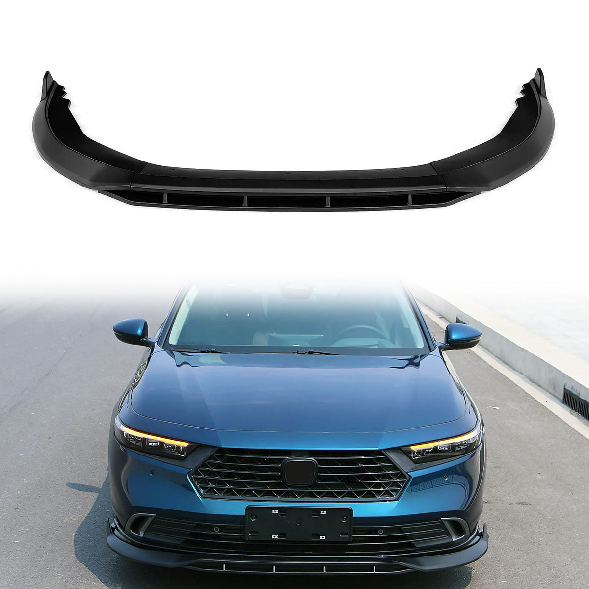 2023-2025 Honda Accord Front Bumper Lip V1 4PC Spoiler Black PP