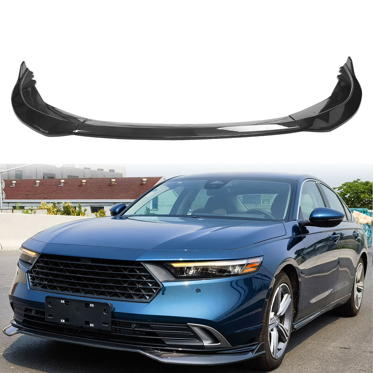2023-2025 Honda Accord Front Bumper Lip V2 3PC Spoiler Black PP
