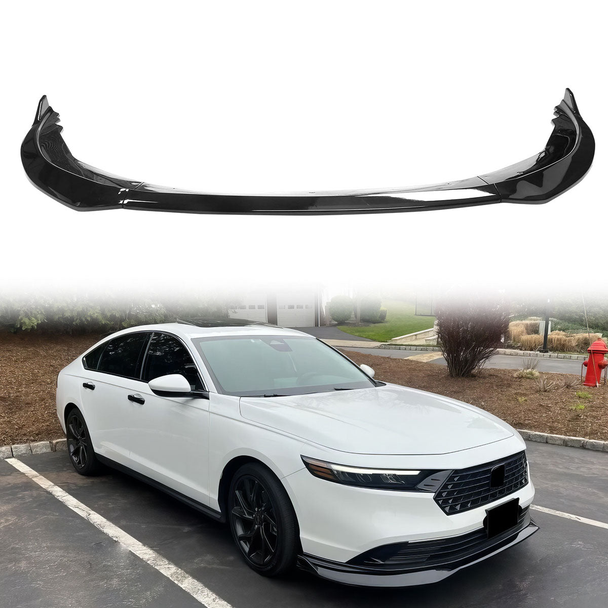 2023-2025 Honda Accord Front Bumper Lip V2 3PC Spoiler Black PP