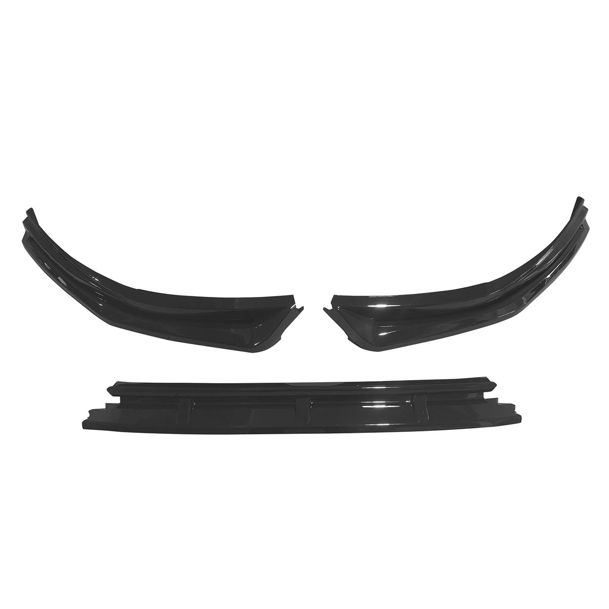 2023-2025 Honda Accord V4 Style 3PCS Front Bumper Lip Gloss Black PP