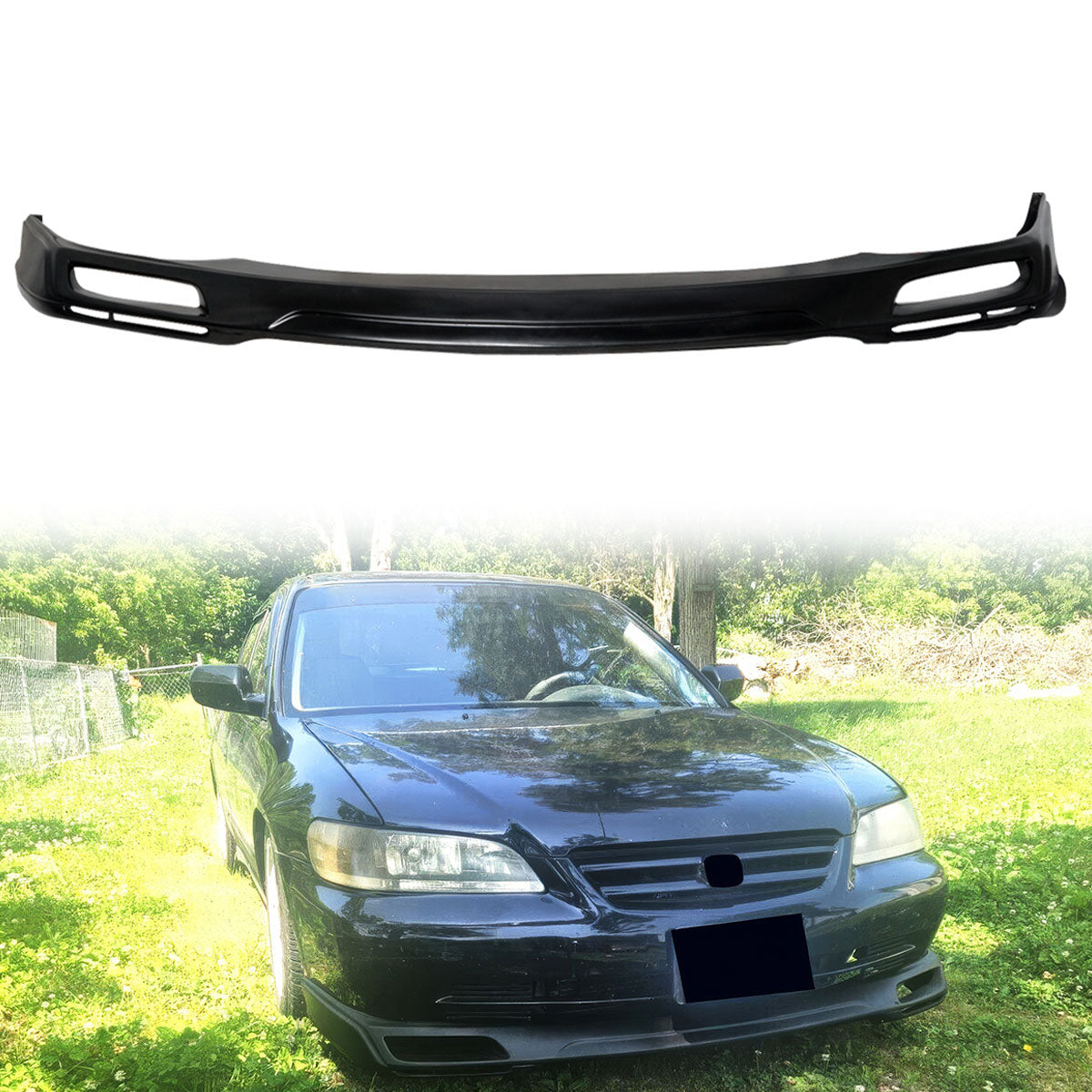 1998-2002 Honda Accord Sedan V Style Unpainted Front Bumper Lip - PU