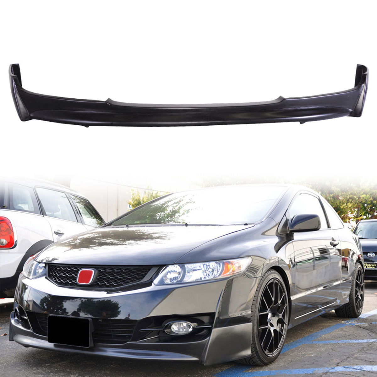 2009-2011 Honda Civic 2 Door P1 Style Unpainted Front Bumper Lip PU