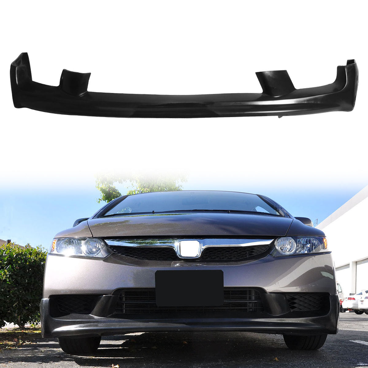 2009-2011 Honda Civic 4Dr Sedan Mugen Front Bumper Lip Spoiler PU