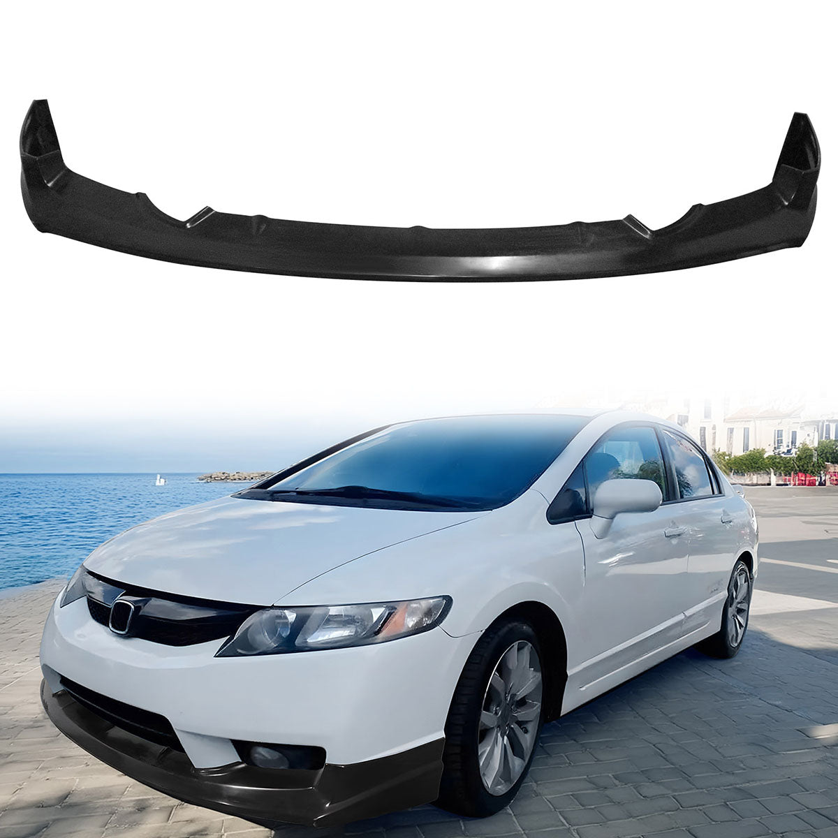 2009-2011 Honda Civic 4Dr Sedan JS Style Front Lip Spiler Unpainted PU