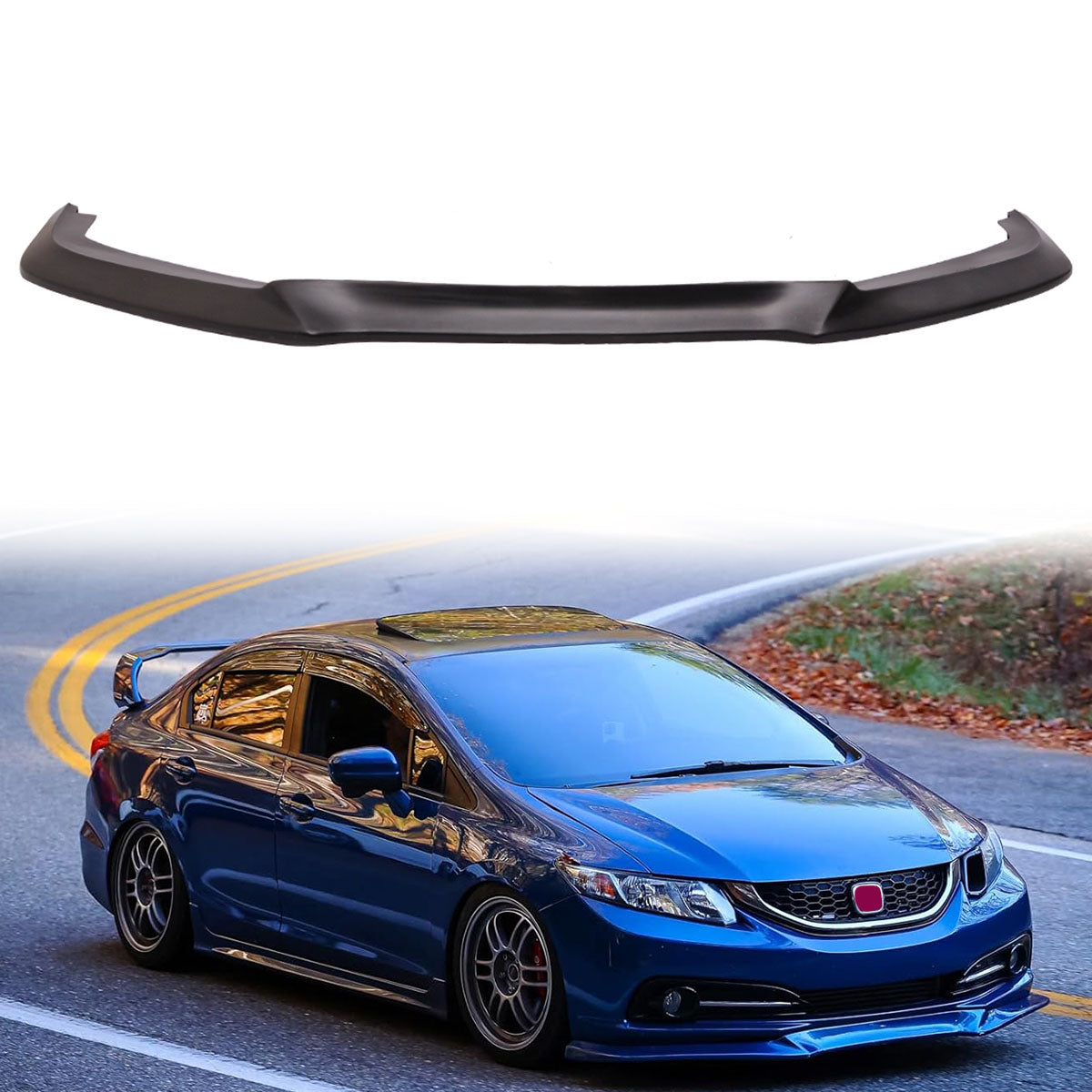 2013-2015 Honda Civic USDM Front Lip GT Style Unpainted PU