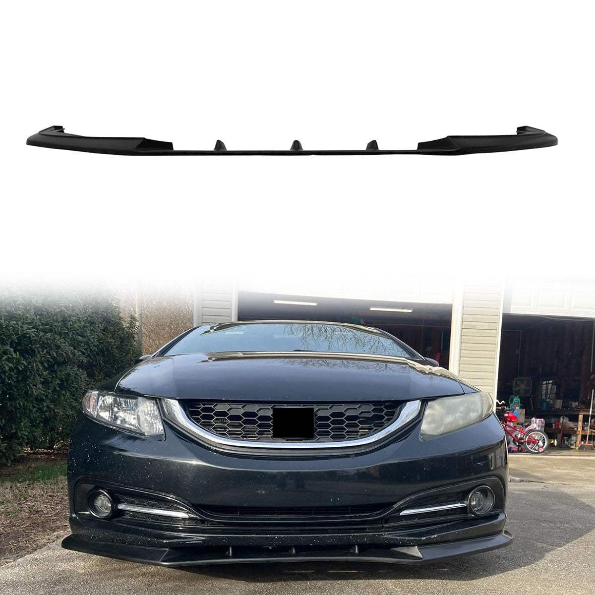 2013-2015 Honda Civic EK Sedan 4Dr IKON V3 Style Front Bumper Lip PU