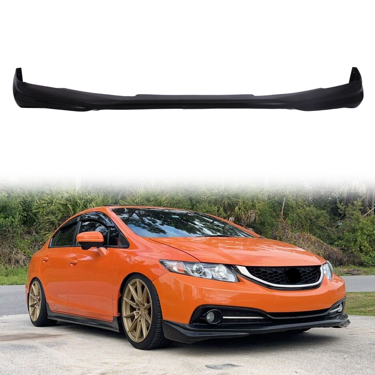 2013-2015 Honda Civic Sedan 4DR Front Bumper Lip Chin Spoiler PU