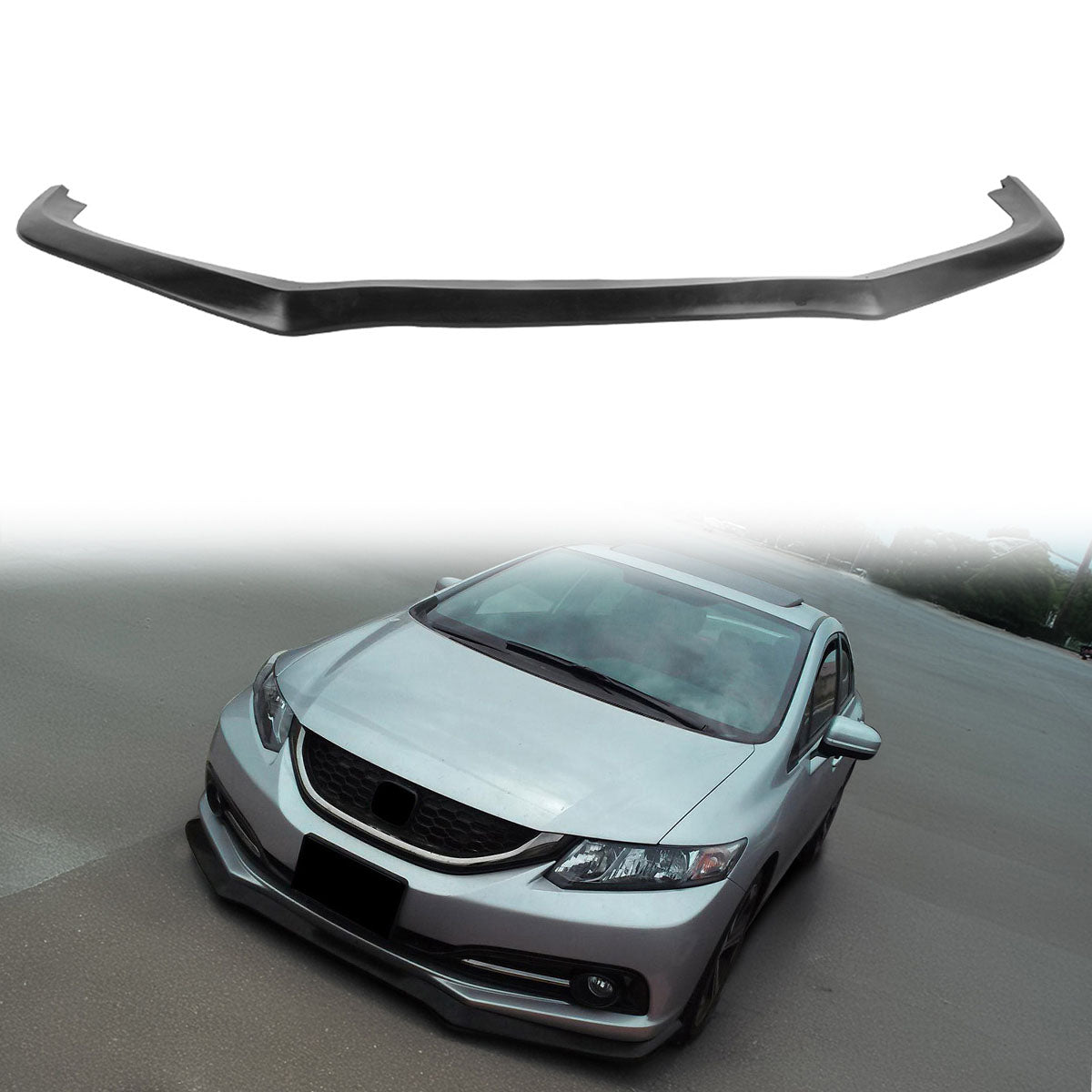 2013-2015 Honda Civic Sedan CS Style Front Bumper Lip Unpainted PU