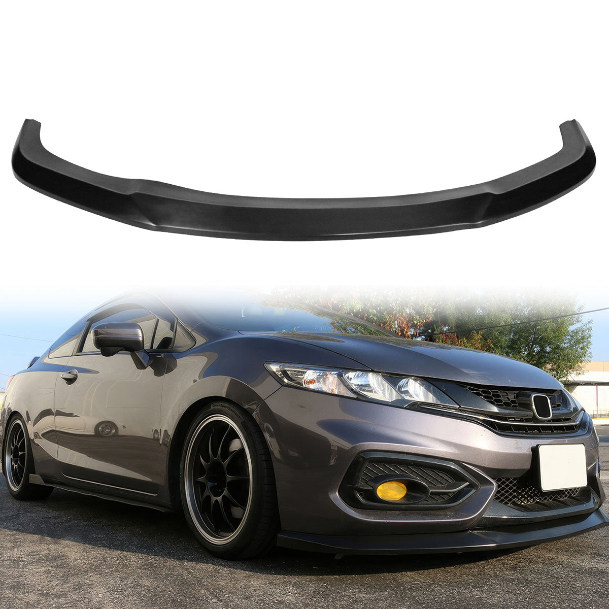 2014-2015 Honda Civic Coupe IKON Style Unpainted Front Lip Splitter PU
