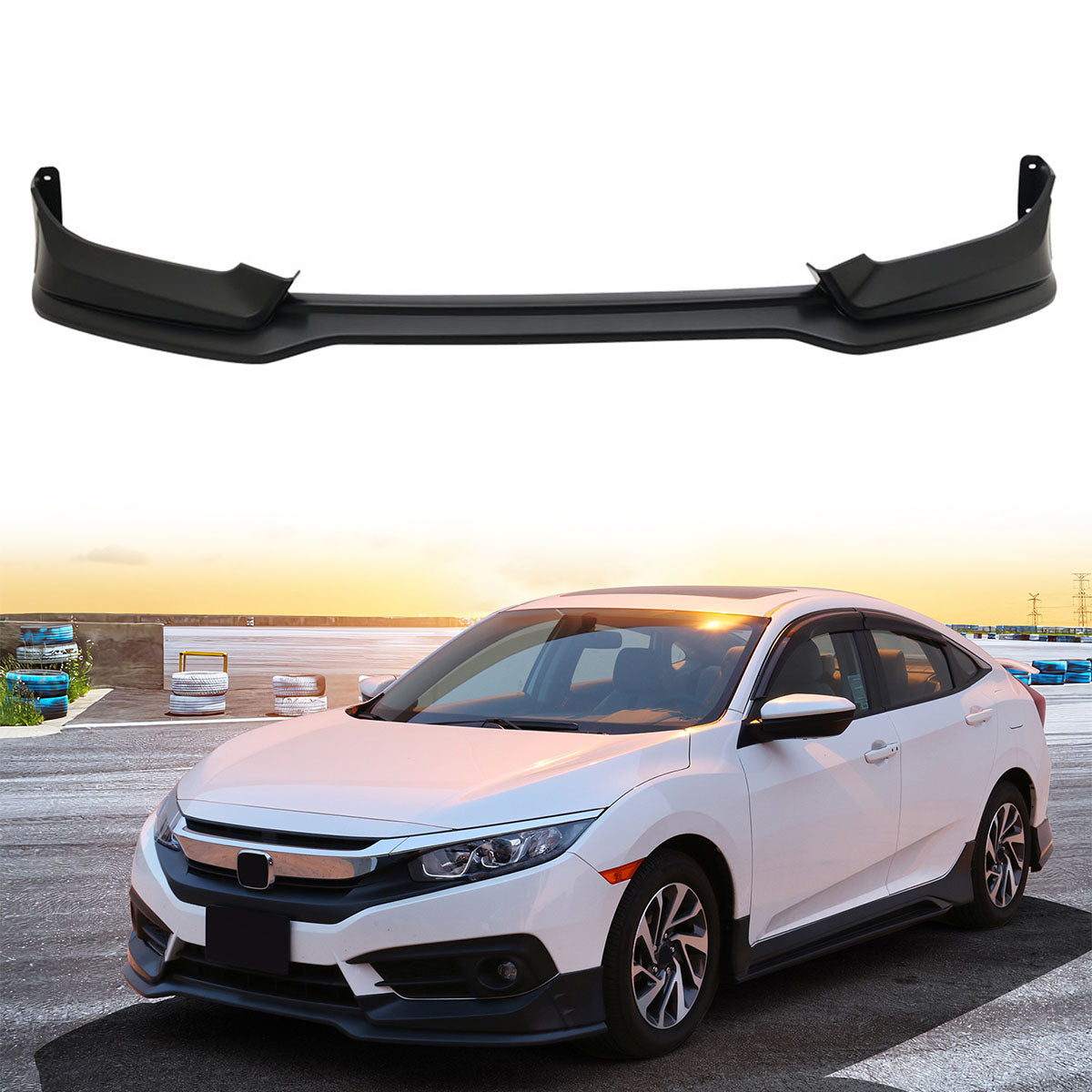 2016-2018 Honda Civic Mugen Style Front Bumper Lip PP