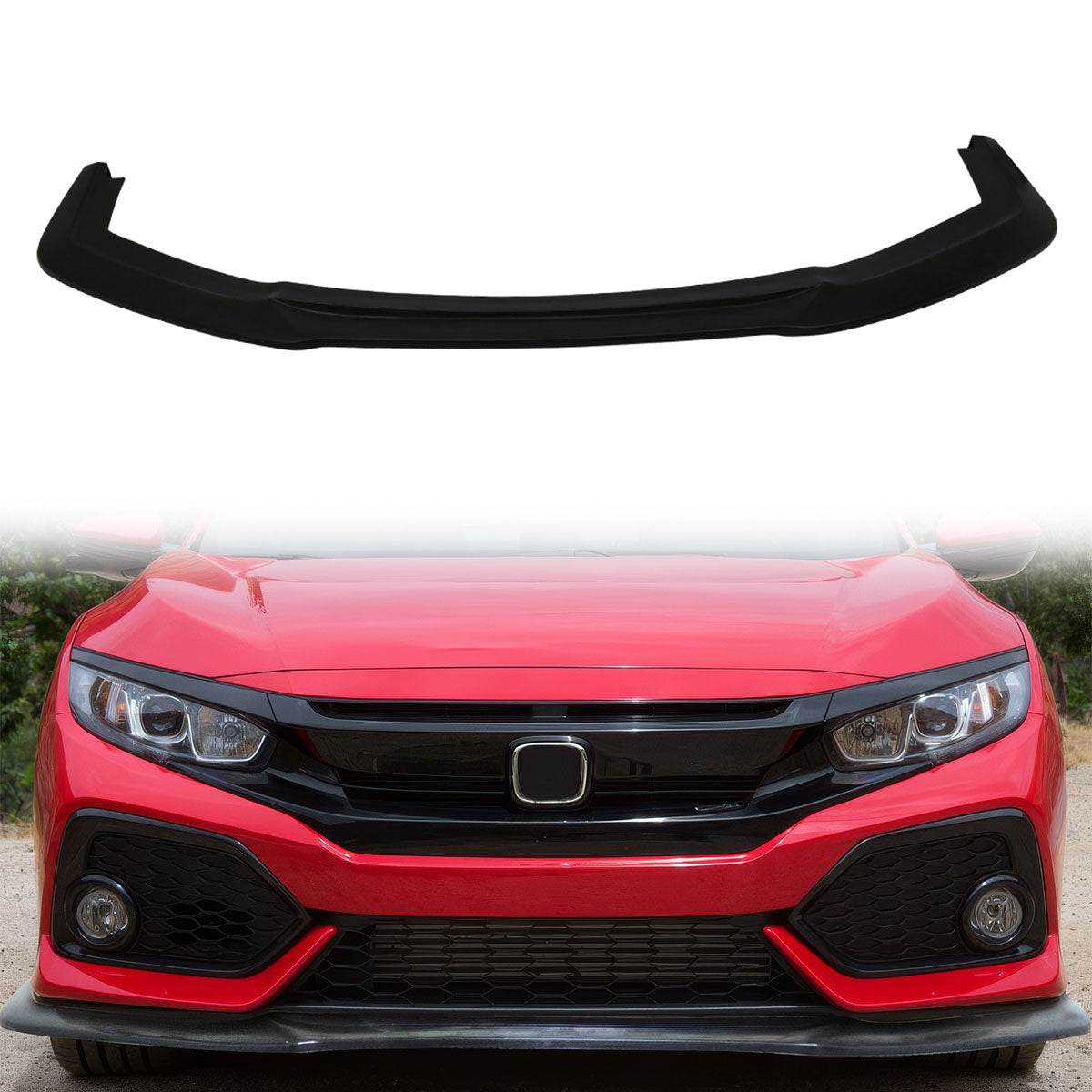 2017-2021 Honda Civic Hatchback 4Dr Sport GT Style Front Bumper Lip PU