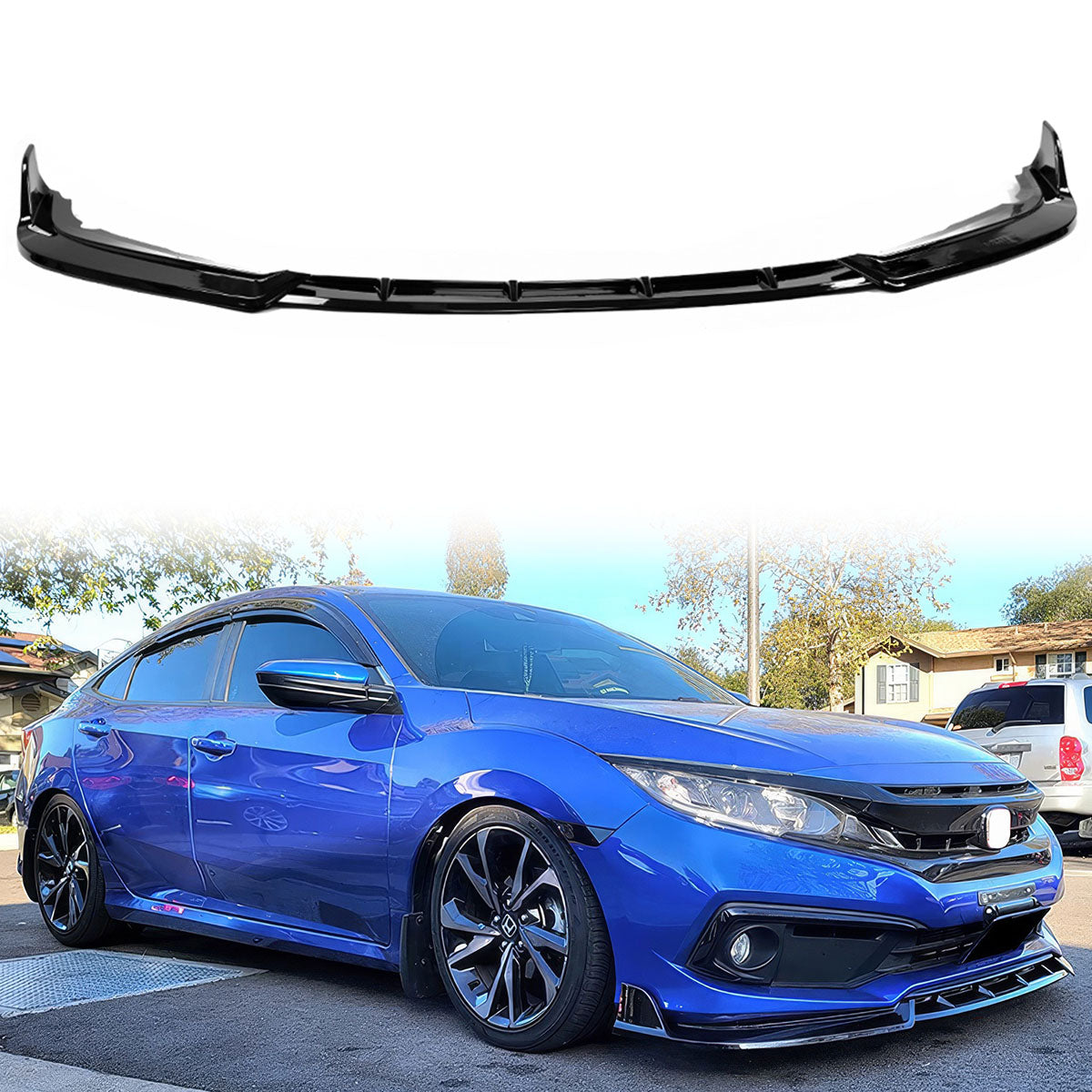 2019-2021 Honda Civic IKON Style Front Bumper Lip Splitter Spolier PU