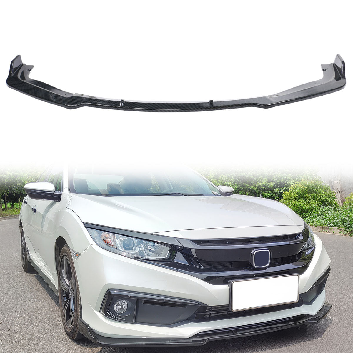 2019-2021 Honda Civic IKON V4 Style Front Bumper Lip Chin Spoiler 1PC