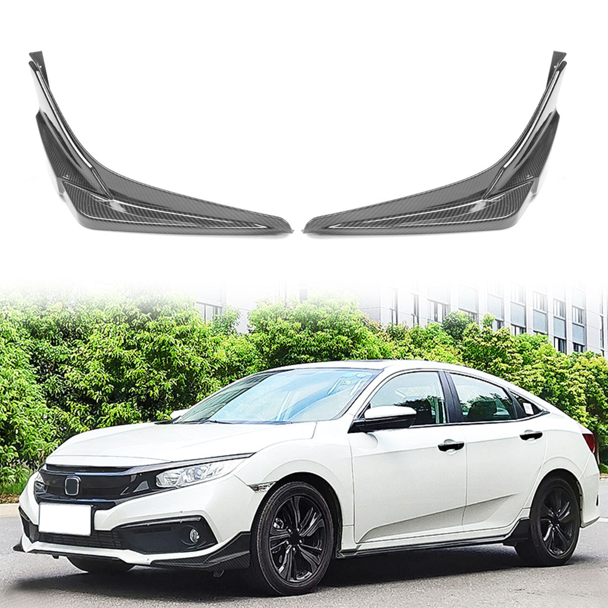 2019-2021 Honda Civic Modulo Style Front Splitters Side Apron Lip