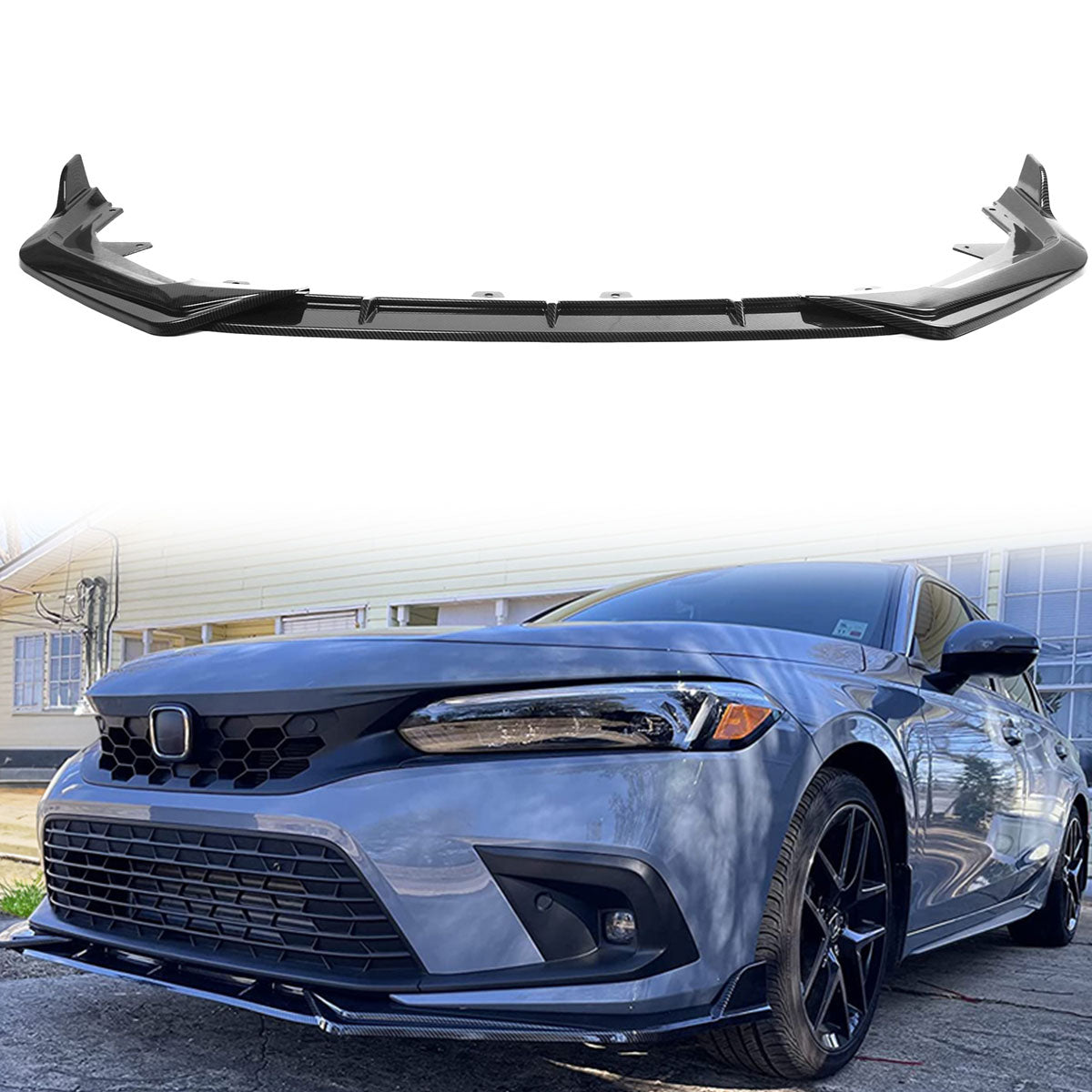 2022-2023 Honda Civic 11th Gen Front Lip Chin Spoiler PP 3PC