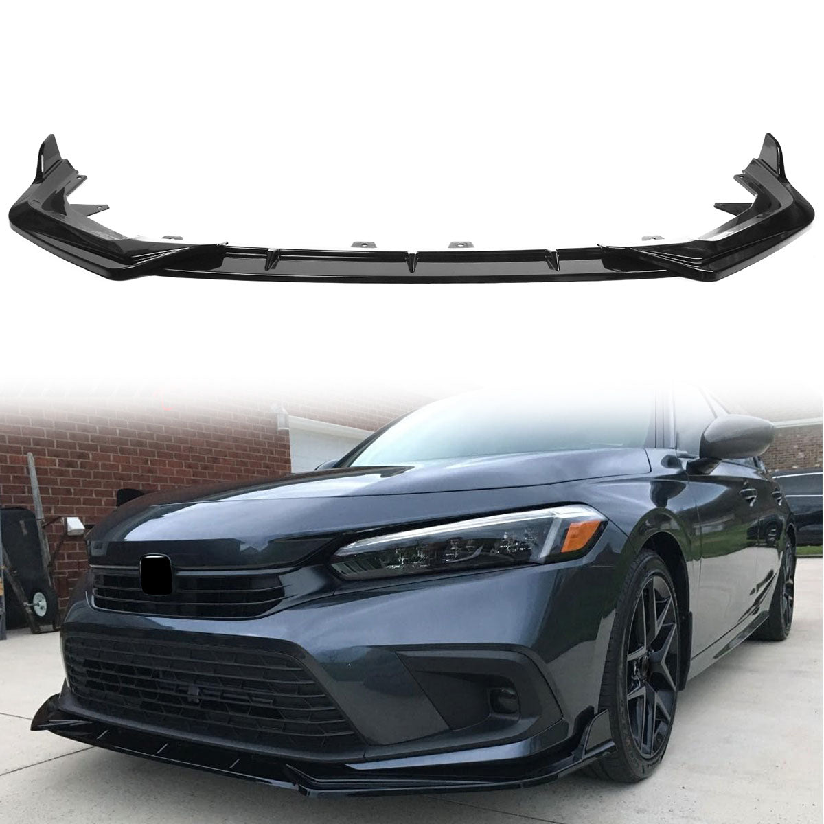 2022-2023 Honda Civic 11th Gen Front Lip Chin Spoiler PP 3PC